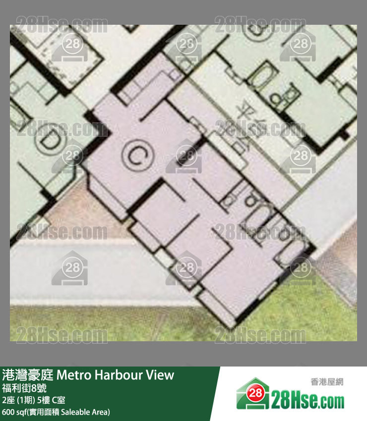 港灣豪庭 2座 (1期)5樓 C室 平面圖
