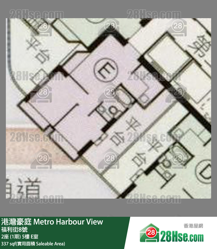 港灣豪庭 2座 (1期) 5樓 E室 平面圖