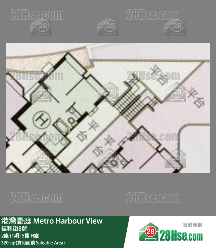 港灣豪庭 2座 (1期)5樓 H室 平面圖
