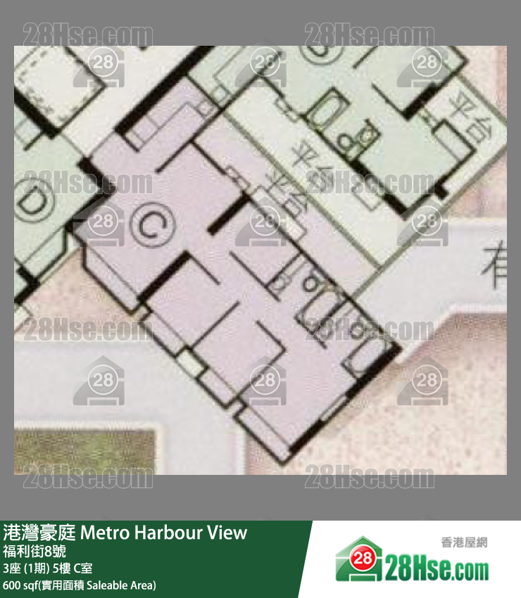 港灣豪庭 3座 (1期)5樓 C室 平面圖