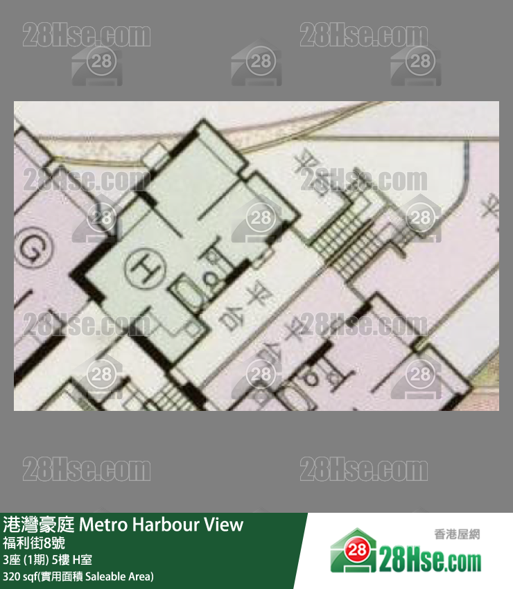 港灣豪庭 3座 (1期)5樓 H室 平面圖