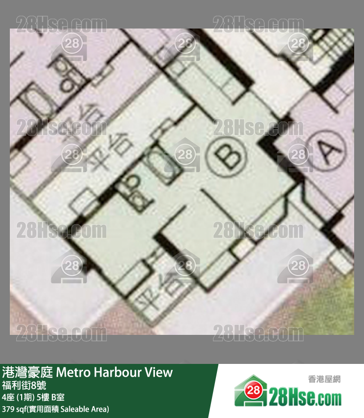 港灣豪庭 4座 (1期)5樓 B室 平面圖