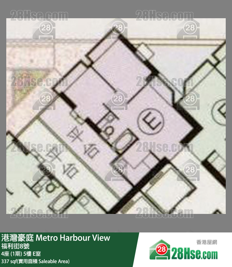 港灣豪庭 4座 (1期) 5樓 E室 平面圖