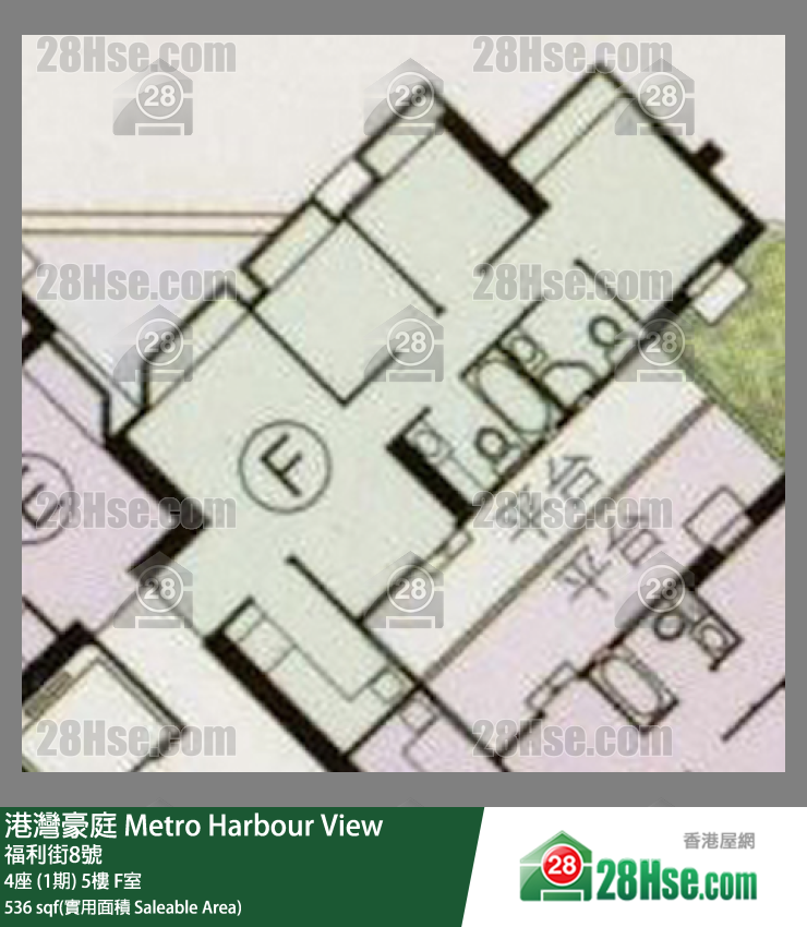 港灣豪庭 4座 (1期)5樓 F室 平面圖
