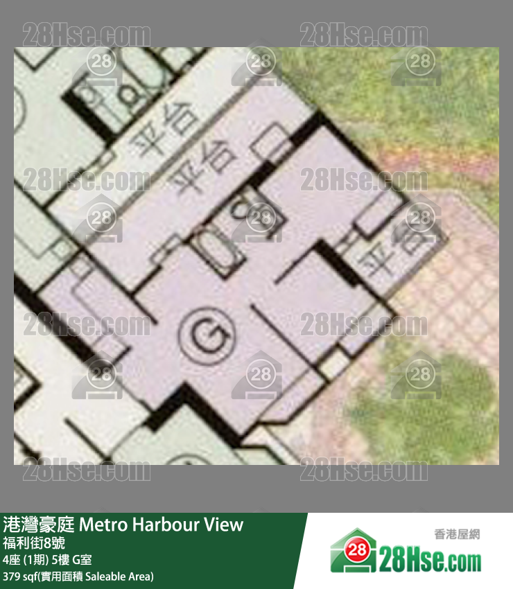 港灣豪庭 4座 (1期)5樓 G室 平面圖