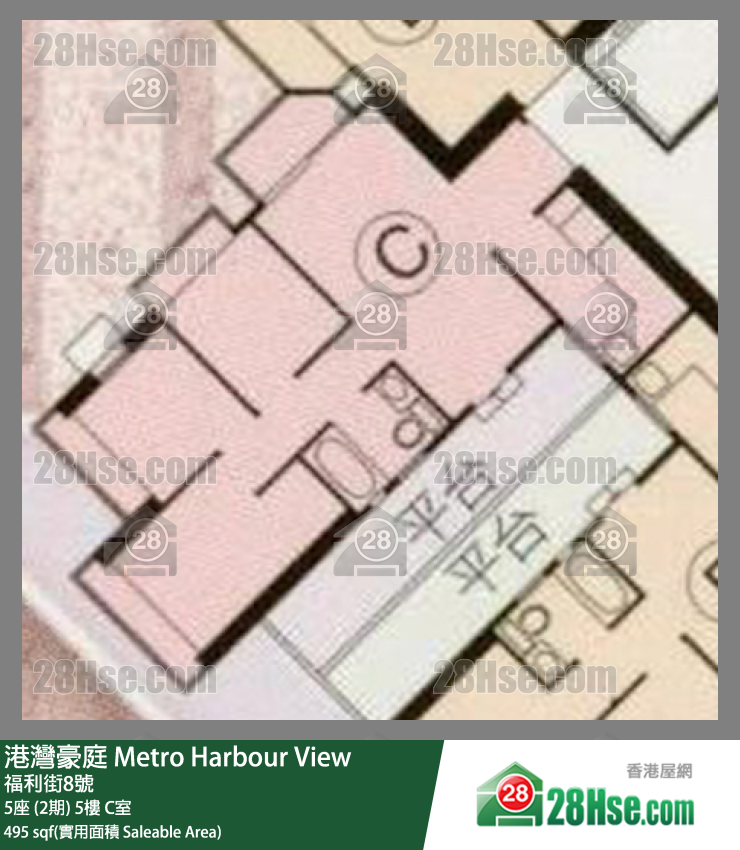 港灣豪庭 5座 (2期)5樓 C室 平面圖