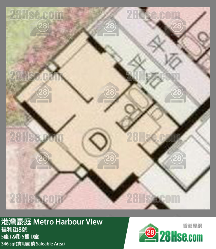 港灣豪庭 5座 (2期)5樓 D室 平面圖