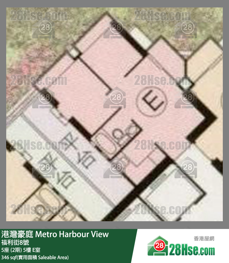 港灣豪庭 5座 (2期) 5樓 E室 平面圖