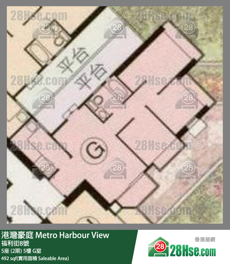 港灣豪庭 5座 (2期)5樓 G室 平面圖