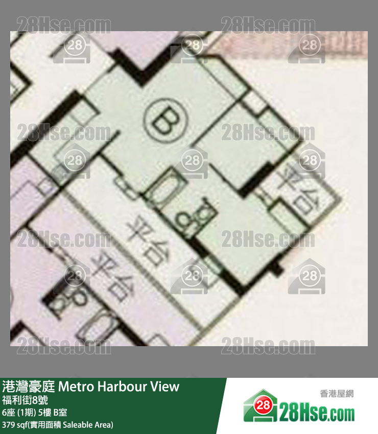 港灣豪庭 6座 (1期)5樓 B室 平面圖