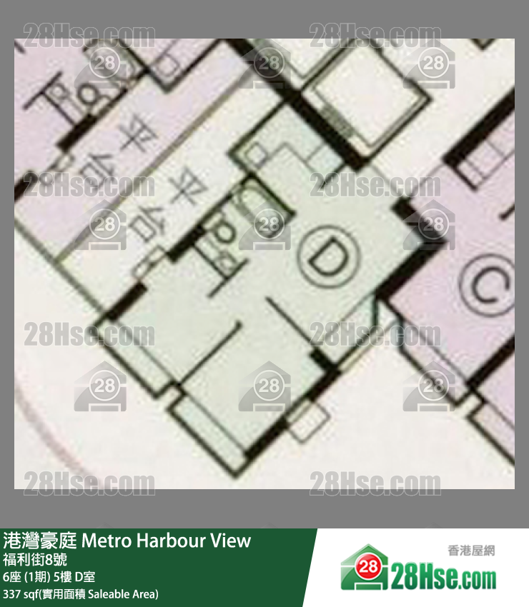 港灣豪庭 6座 (1期)5樓 D室 平面圖