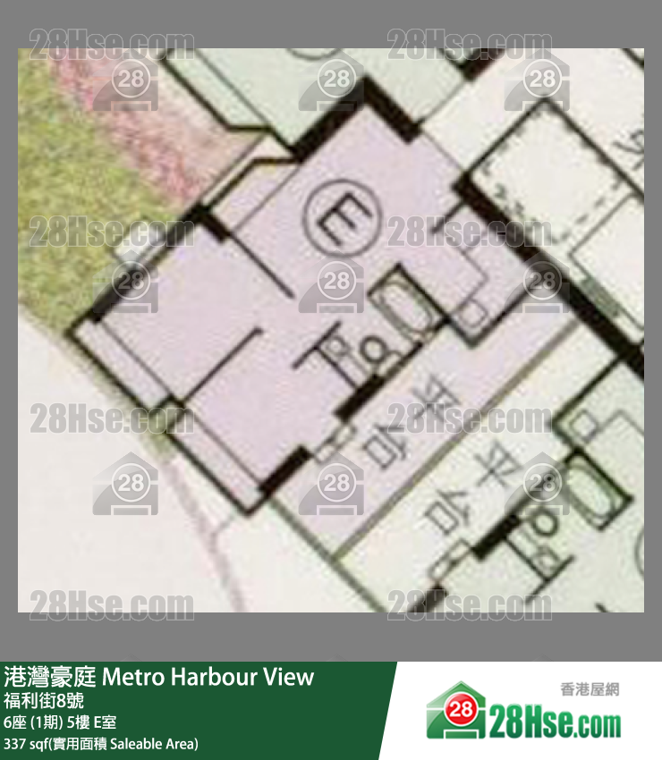 港灣豪庭 6座 (1期)5樓 E室 平面圖