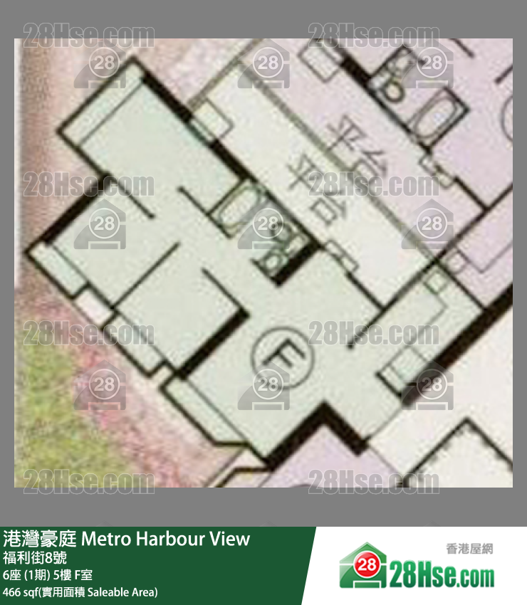 港灣豪庭 6座 (1期)5樓 F室 平面圖