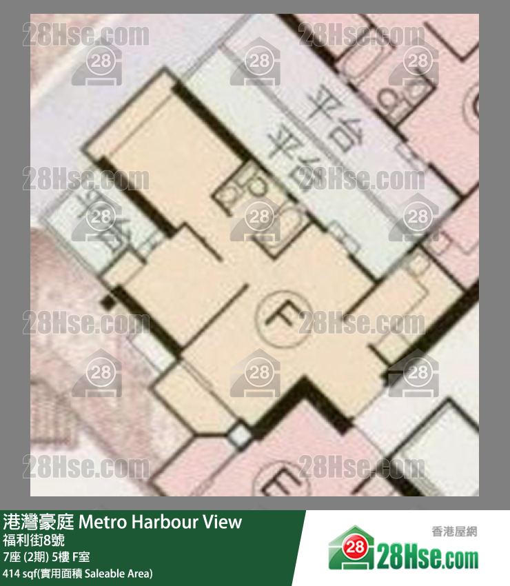 港湾豪庭 7座 (2期)5楼 F室 平面图