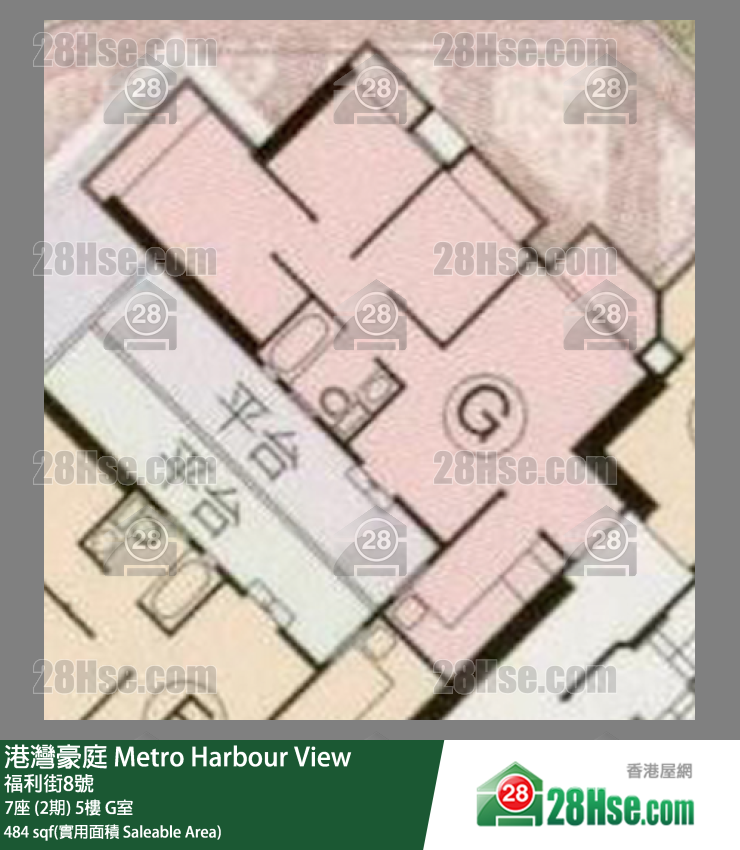 港灣豪庭 7座 (2期) 5樓 G室 平面圖