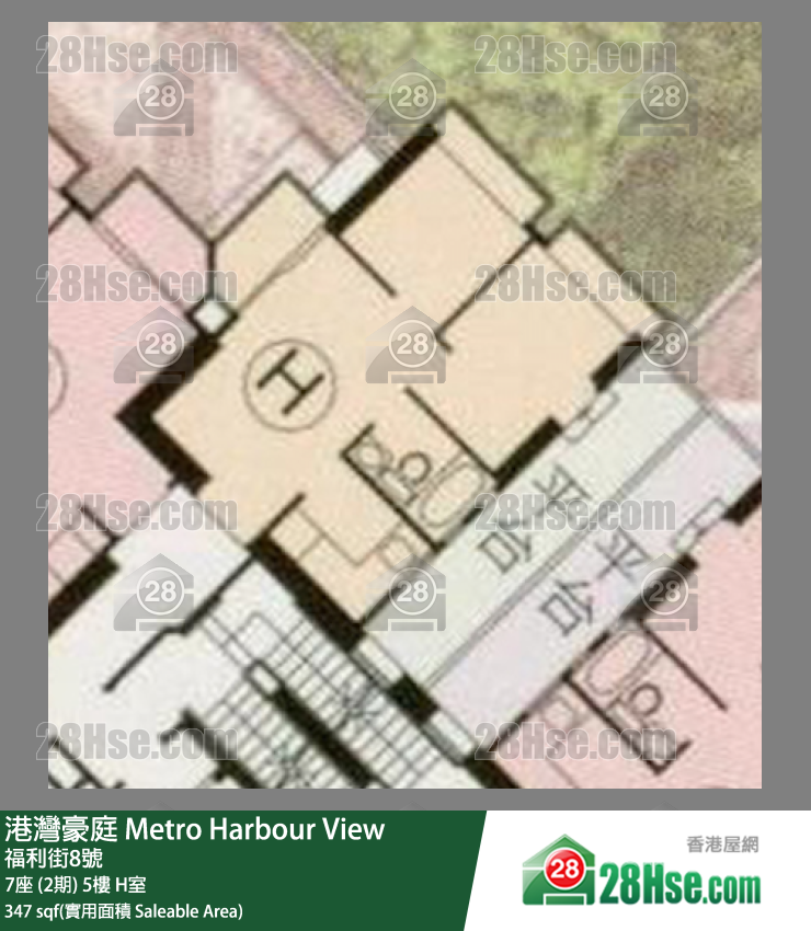 港灣豪庭 7座 (2期)5樓 H室 平面圖