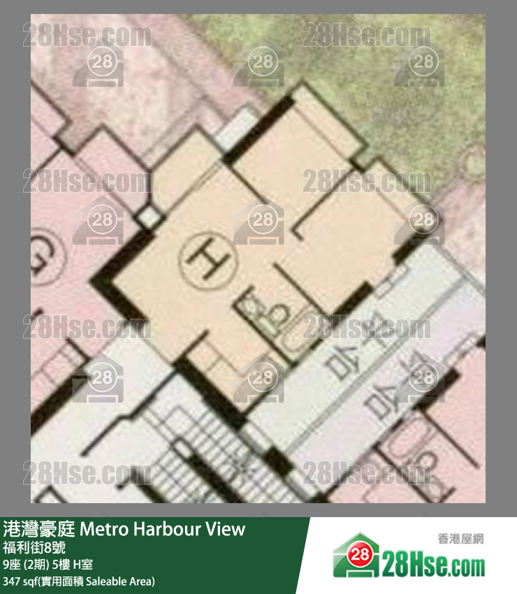 港灣豪庭 9座 (2期)5樓 H室 平面圖