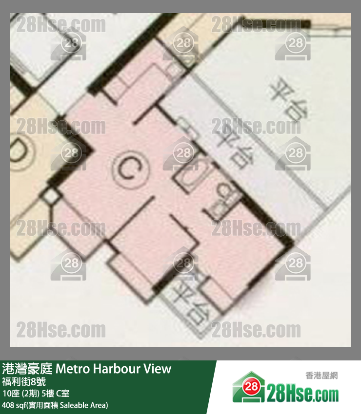 港灣豪庭 10座 (2期)5樓 C室 平面圖