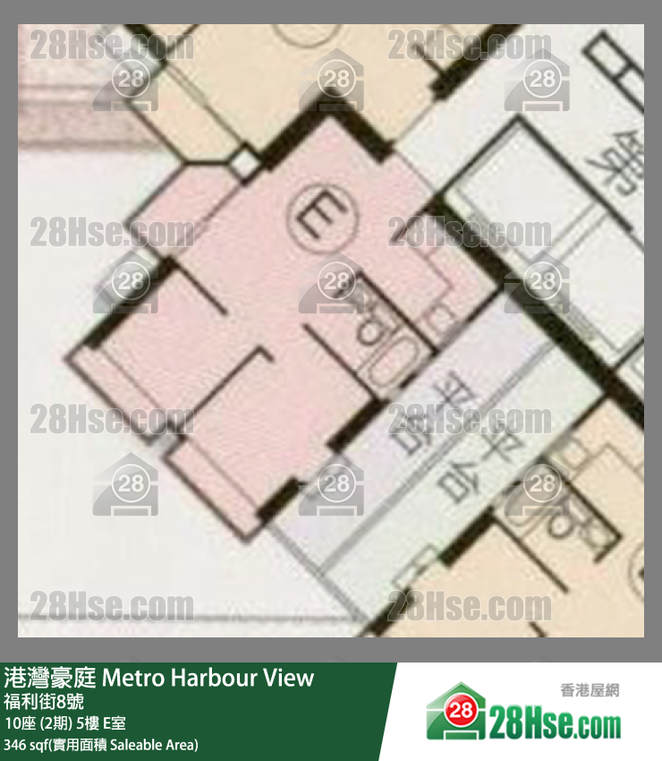港灣豪庭 10座 (2期)5樓 E室 平面圖