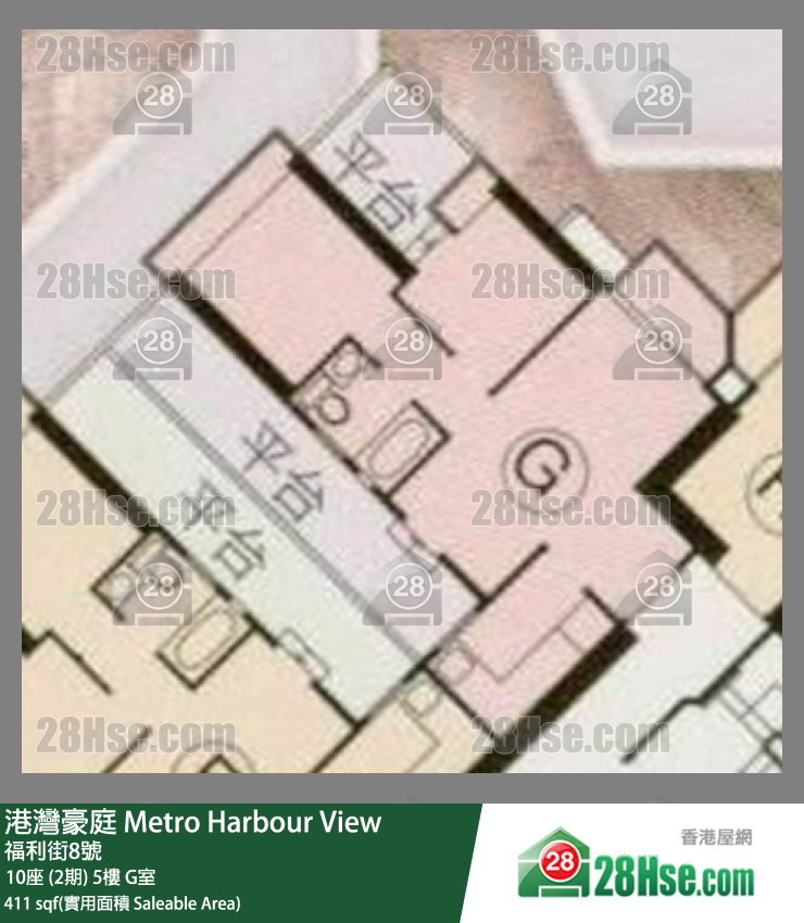 港灣豪庭 10座 (2期) 5樓 G室 平面圖
