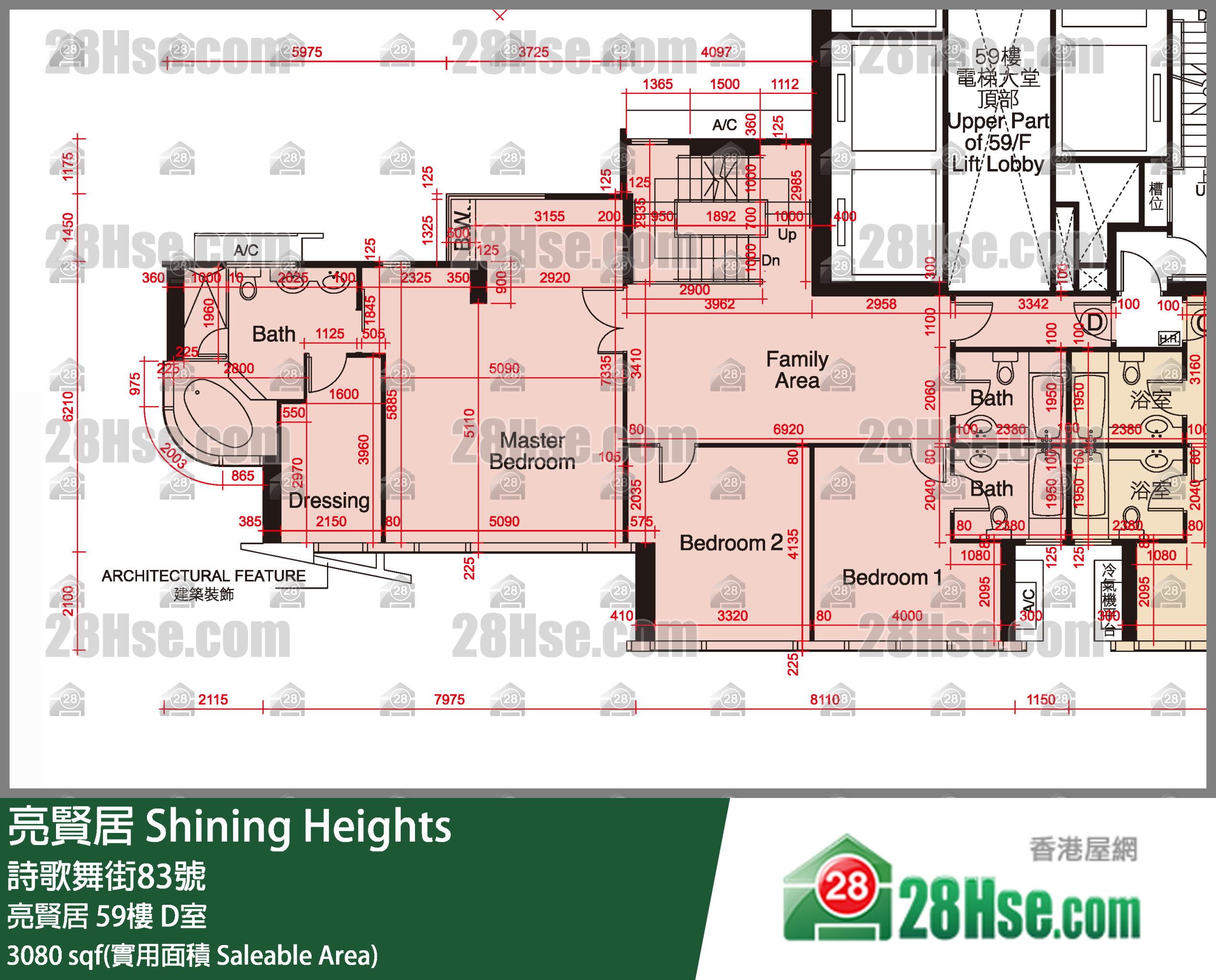 亮贤居 亮贤居 59楼 D室 平面图