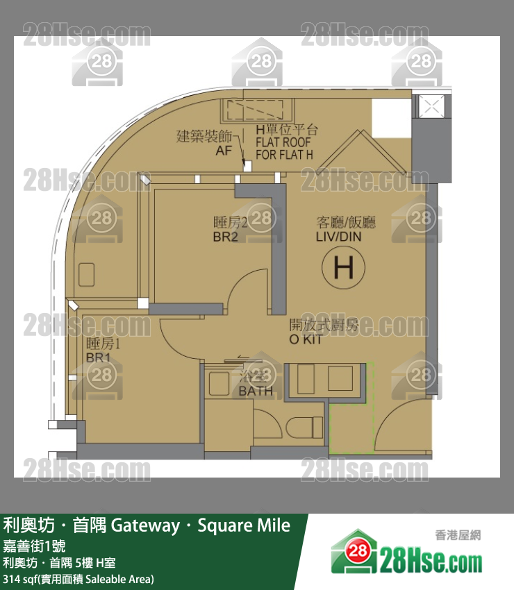 利奥坊首隅 利奥坊．首隅5楼 H室 平面图