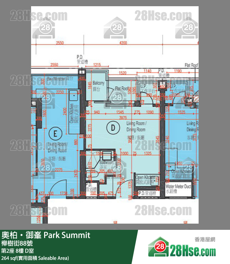 奧柏御峯 第2座8樓 D室 平面圖