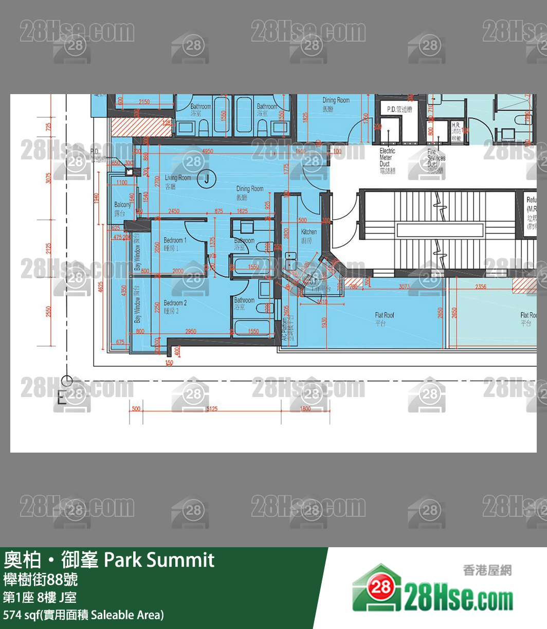 Park Summit,  Flat J, 8/f, Tower 1 FloorPlan