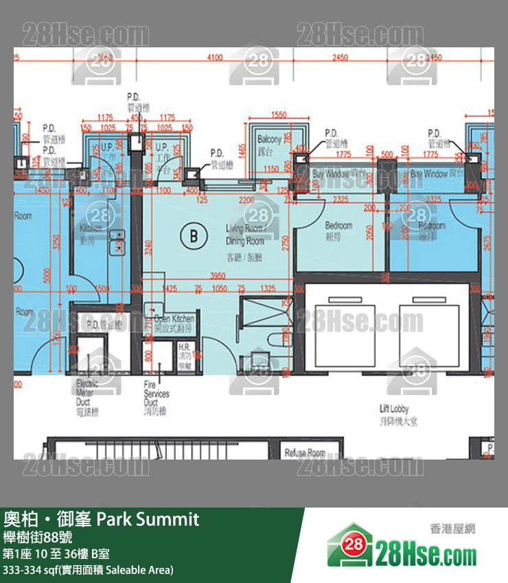 奧柏御峯 單位平面圖(由 28Hse 提供)