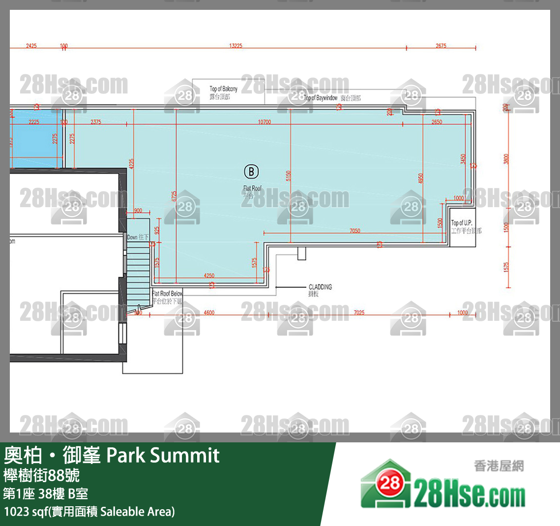 奧柏御峯 第1座 38樓 B室 平面圖
