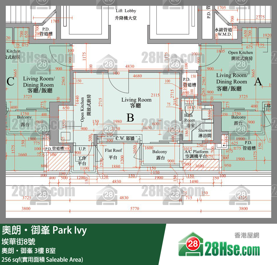 奧朗御峯 奧朗‧御峯3樓 B室 平面圖