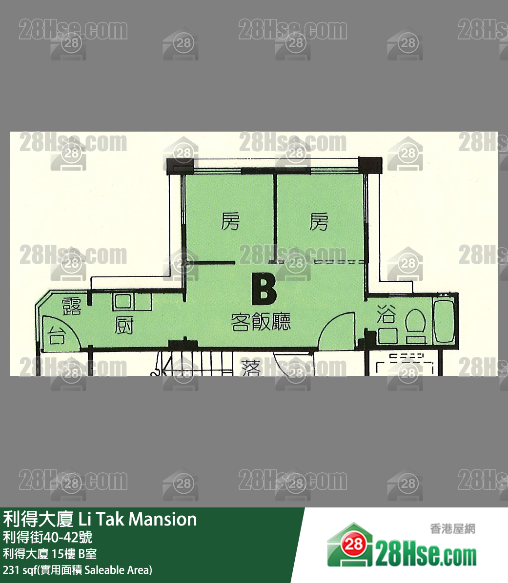 利得大廈 利得大廈15樓 B室 平面圖