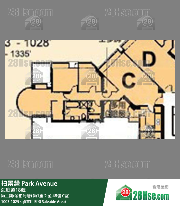 柏景灣 第二期(帝柏海灣)第1座28樓 C室 平面圖