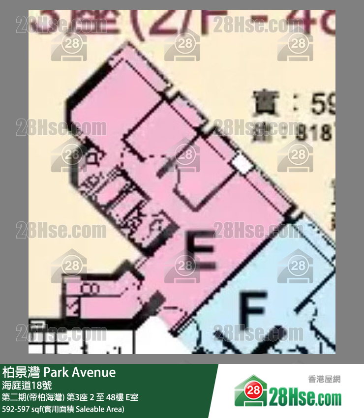 柏景灣 第二期(帝柏海灣) 第3座 22樓 E室 平面圖