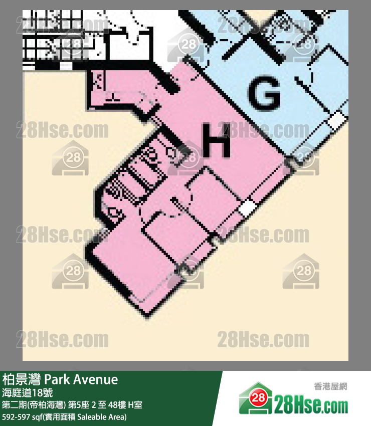 柏景灣 第二期(帝柏海灣)第5座36樓 H室 平面圖
