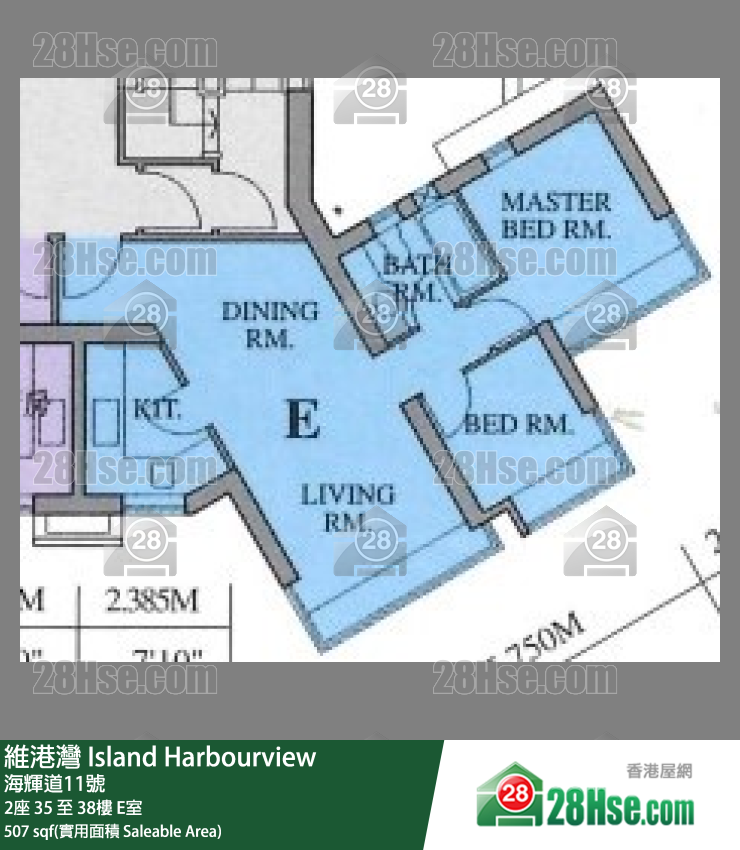 維港灣 2座36樓 E室 平面圖