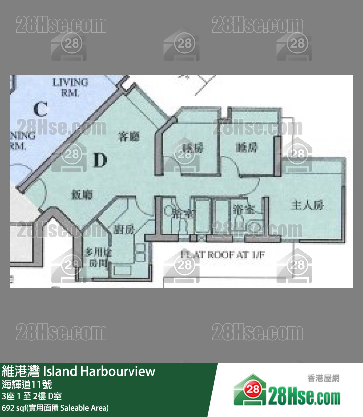 維港灣 3座1樓 D室 平面圖