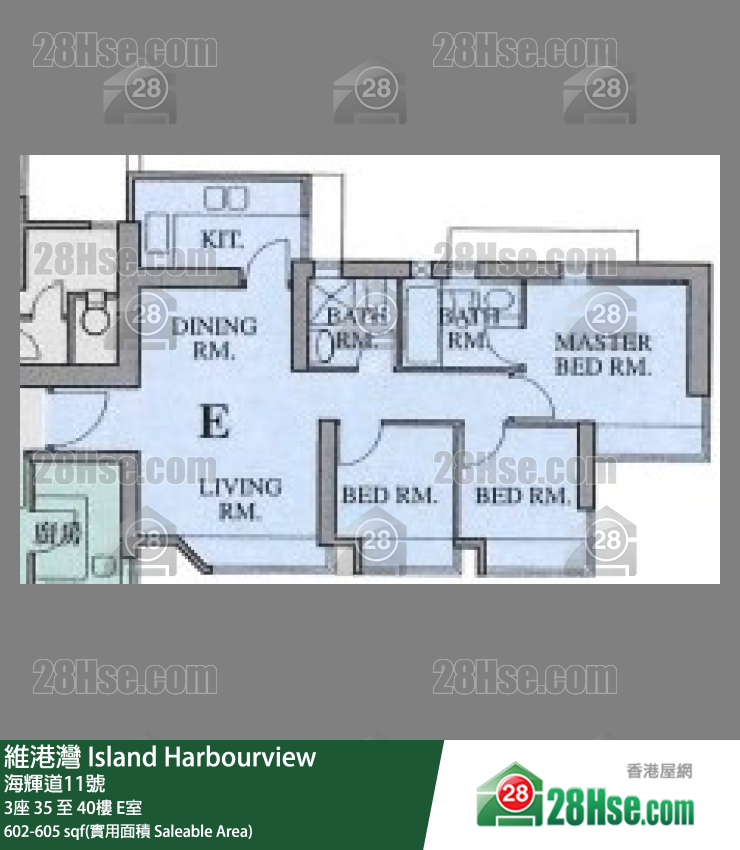 維港灣 3座36樓 E室 平面圖