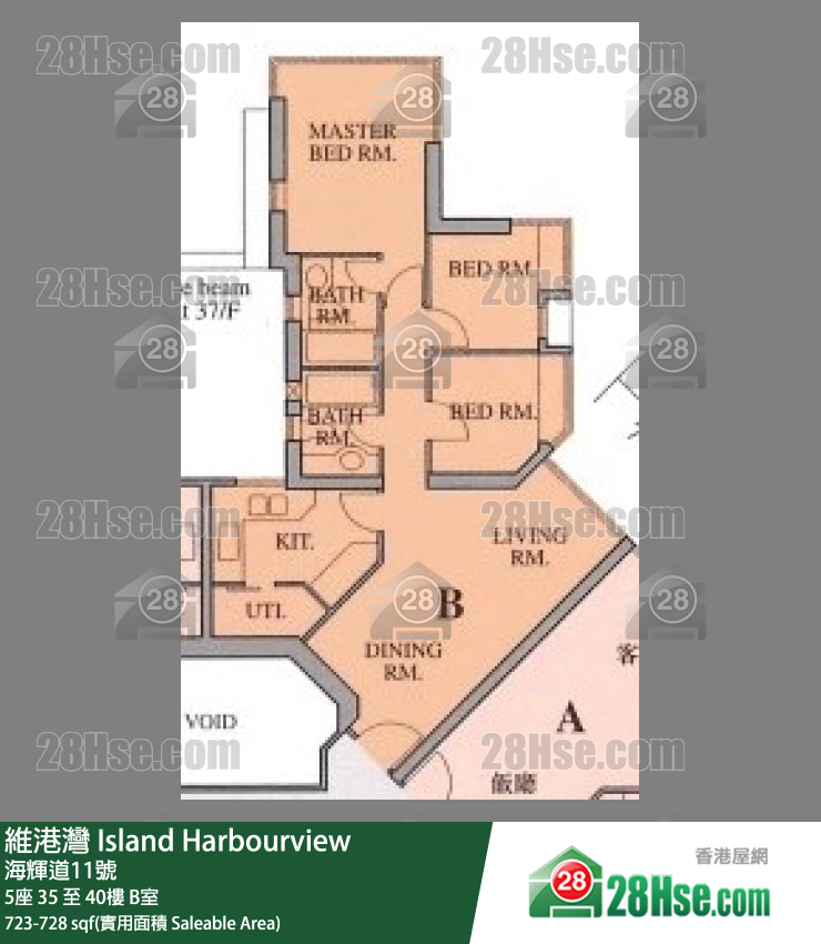 維港灣 5座36樓 B室 平面圖