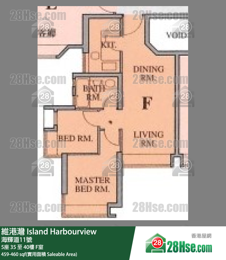 維港灣 5座 36樓 F室 平面圖