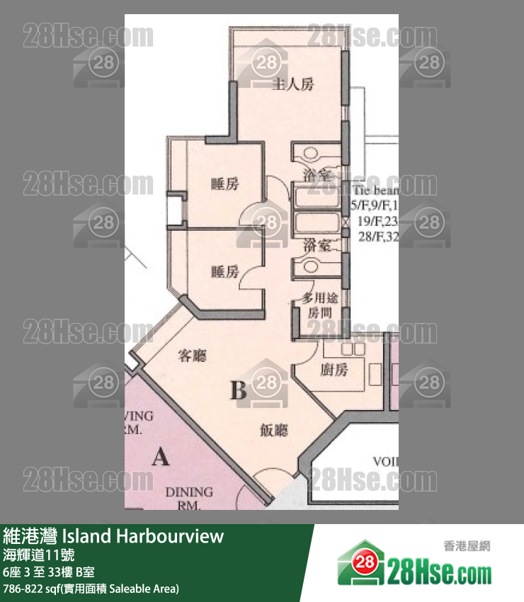 維港灣 6座30樓 B室 平面圖