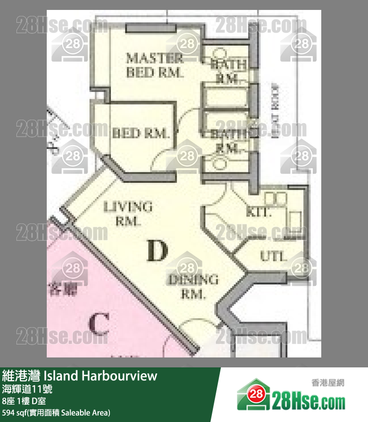 維港灣 8座1樓 D室 平面圖