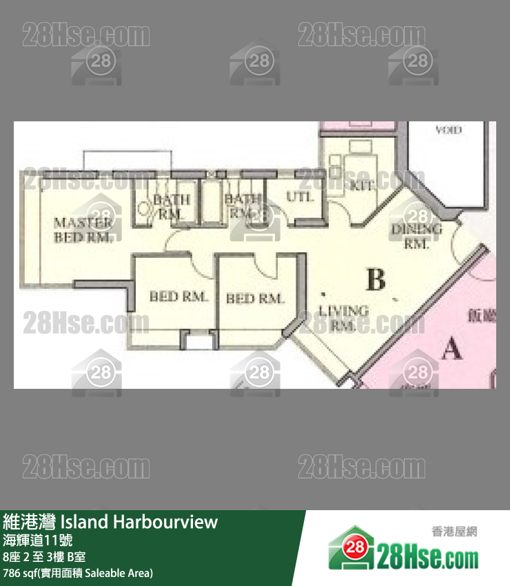 維港灣 8座2樓 B室 平面圖