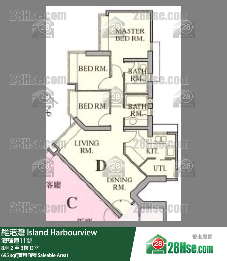 維港灣 8座2樓 D室 平面圖