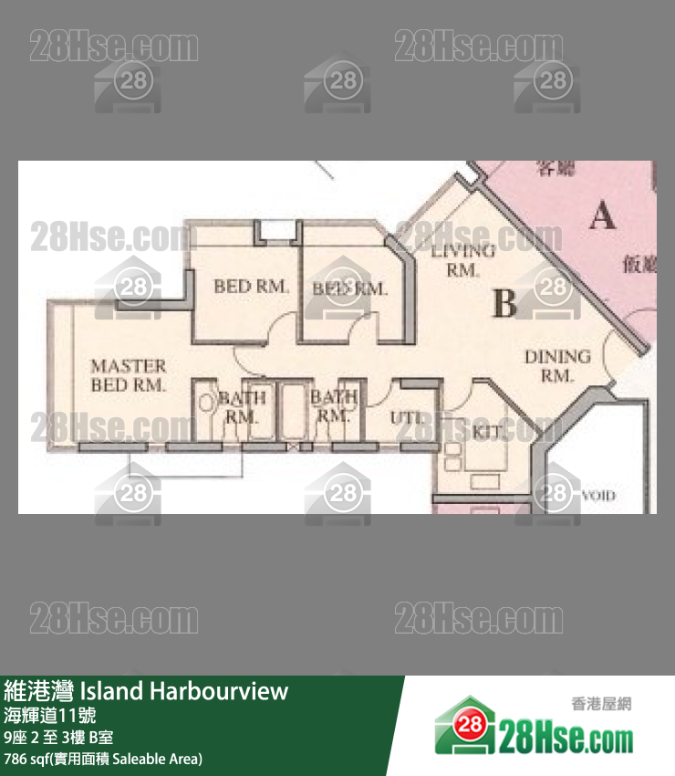 维港湾 单位平面图(由 28Hse 提供)