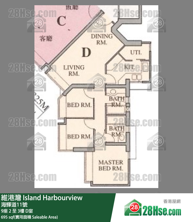 維港灣 9座3樓 D室 平面圖