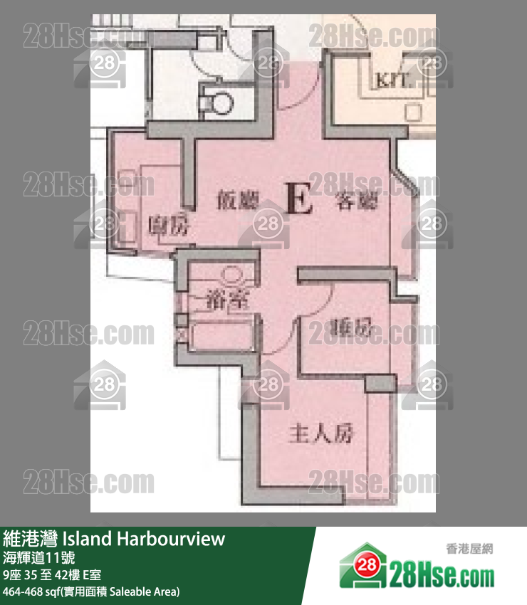 維港灣 9座 37樓 E室 平面圖