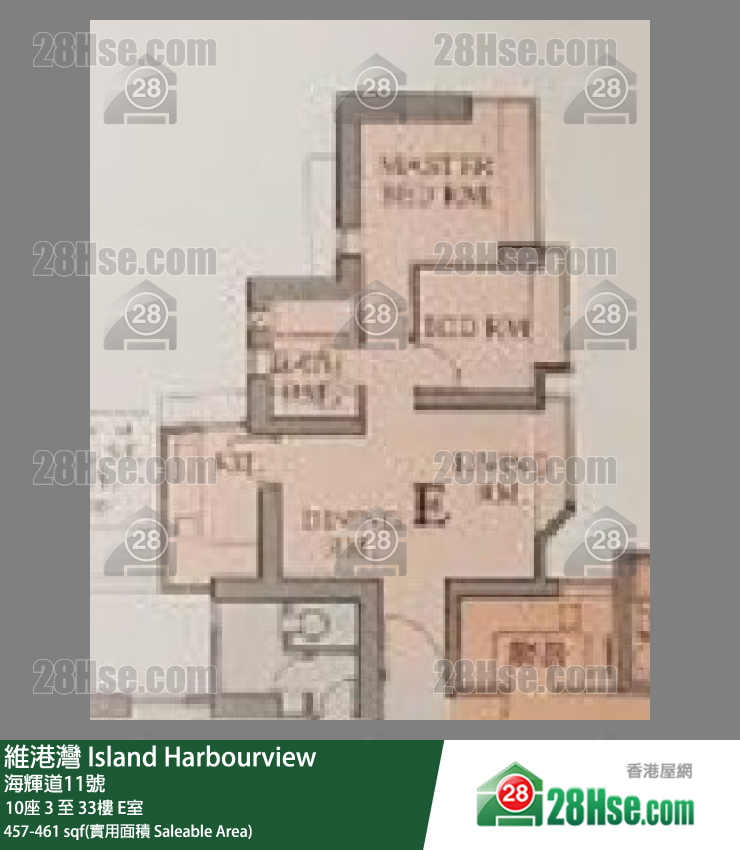 維港灣 10座28樓 E室 平面圖