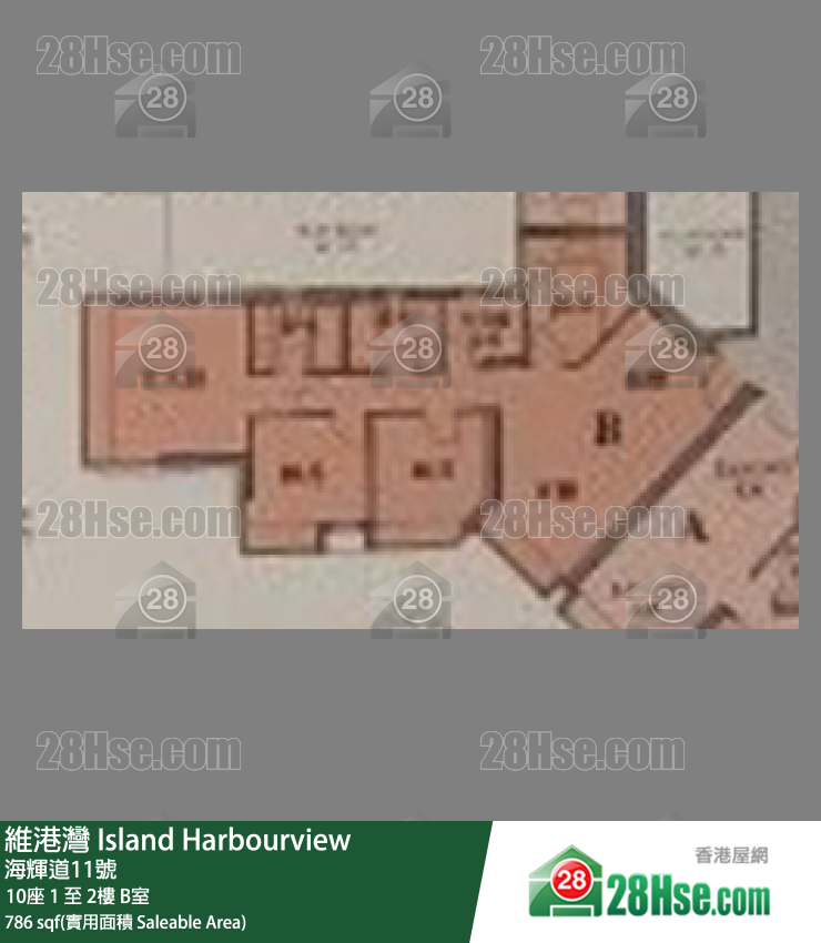 維港灣 10座 2樓 B室 平面圖