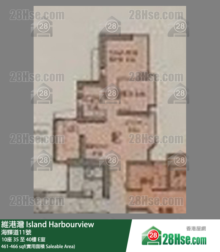 維港灣 10座 38樓 E室 平面圖